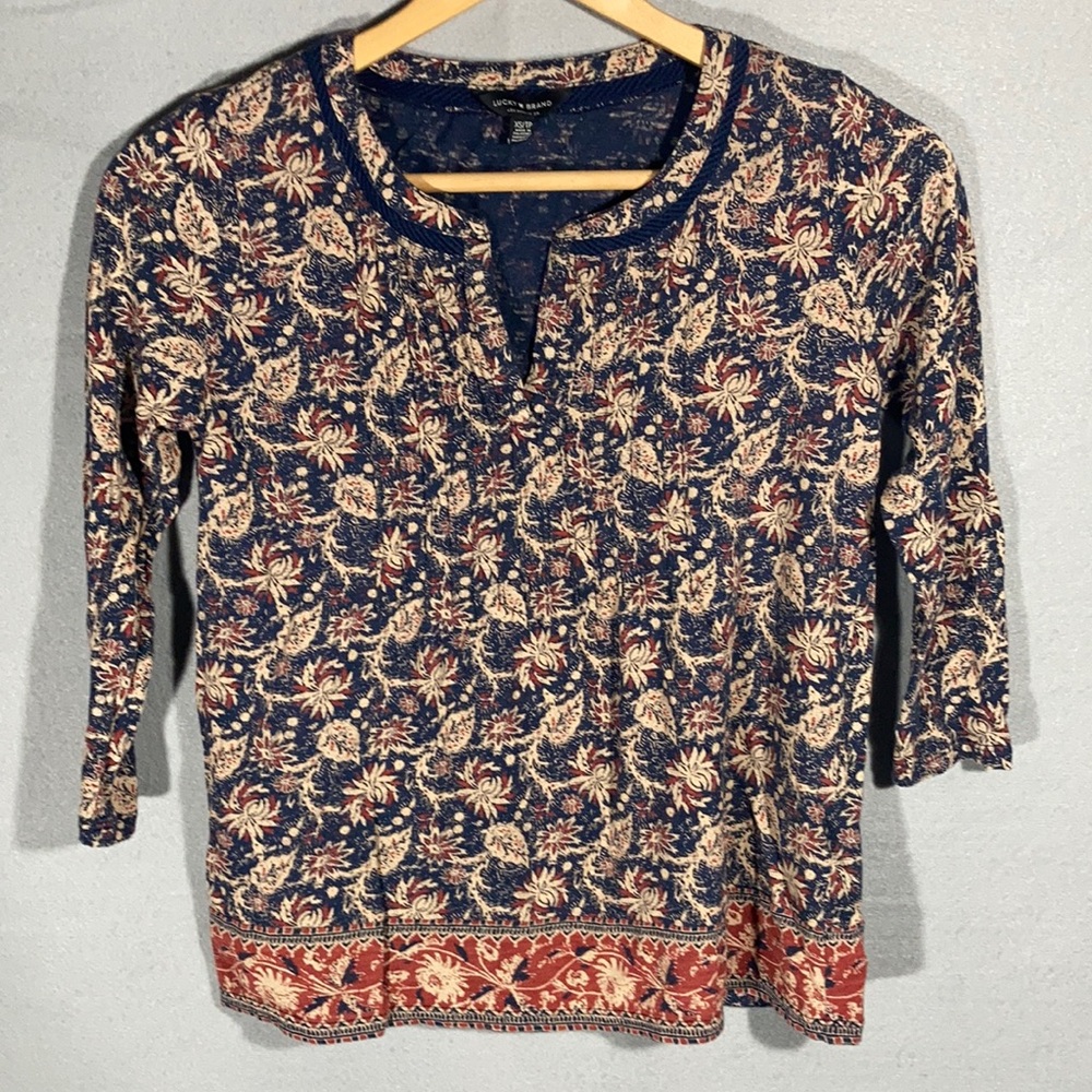 Lucky Brand 3/4 sleeve top Sz XS